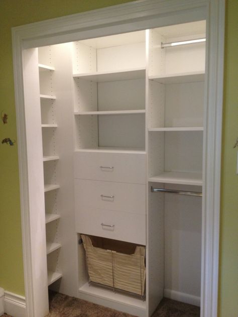 Closet Redo, Closet Planning, Boys Closet, Reach In Closet, Kids Closet, Closet Design Layout, Closet Renovation, Closet Layout, Small Closets