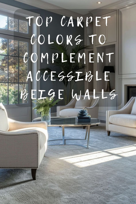 Wondering which carpet colors go best with accessible beige walls? 💡🏡 Click to unveil the top choices that enhance your cozy space. #HomeDecor #InteriorDesign #AccessibleBeige #CarpetColors #CozyHome Accessible Beige Living Room Decor, Carpet Colors With Beige Walls, Flooring To Go With Accessible Beige, Sw Accessible Beige Color Scheme, Colors That Go With Accessible Beige, Accessible Beige Walls, Accessible Beige Sherwin Williams, Beige Living Room Decor, Being Boring