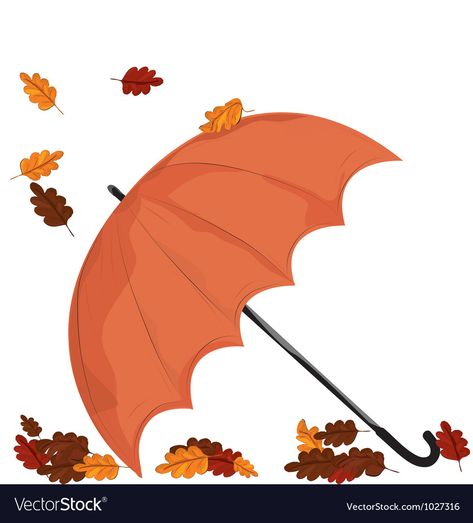 Umbrella in Fall Royalty Free Vector Image - VectorStock Autumn Umbrella, Batman Invitations, Fall Or Autumn, Umbrella Art, Autumn Illustration, Fall Printables, Fall Pictures, Single Image, Free Vector Images