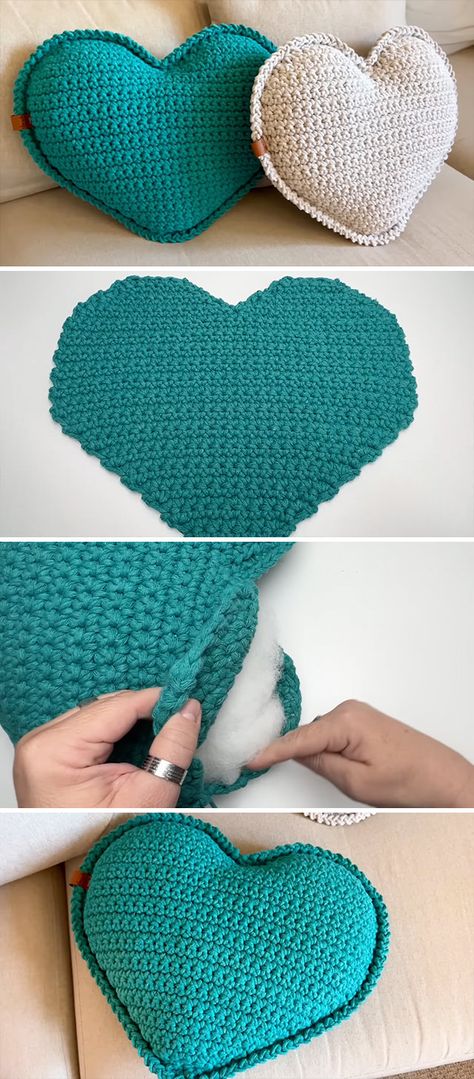 Crochet Heart Pillow: Crafting Love in Every Stitch - CrochetBeja Heart Shaped Crochet Pillow, Crochet Mini Pillow, Crochet Small Pillow, Large Crochet Heart Pattern Free, Crochet Throw Pillow Pattern Free, Crochet Kids Pillow, Simple Crochet Pillow, Crochet Pillow Cover Pattern Free, Crochet Pillows Free Patterns