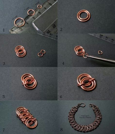 Chainmaille Jewelry Patterns, Wrapped Bracelets, Wire Jewelery, Chainmail Jewelry, Bijoux Fil Aluminium, Wire Jewelry Tutorial, Chainmaille Bracelet, Jewerly Making, Chain Maille Jewelry