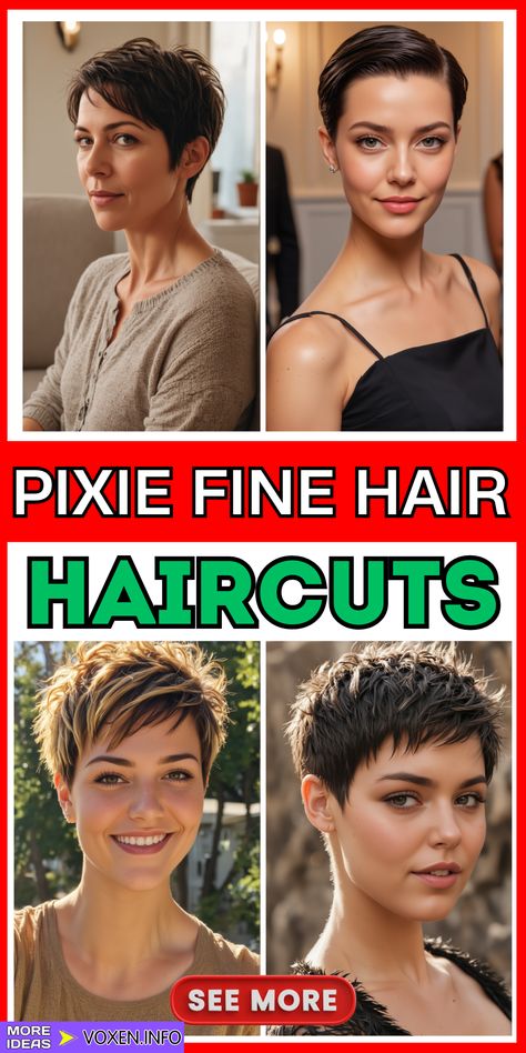 23 Stunning Long Bang Pixie Haircuts to Transform Your Look Pixie Haircut For Fine Thinning Hair, Pixie Hairstyle Women Fine Hair, Haircut For Very Fine Hair, Pixie Cut For Fine Hair Over 40, Pixie Haircut Thinning Hair, Classic Pixie Haircut Fine Hair, Short Pixie Hairstyles For Fine Hair, Pixies With Bangs, Short Haircuts For Fine Wavy Hair