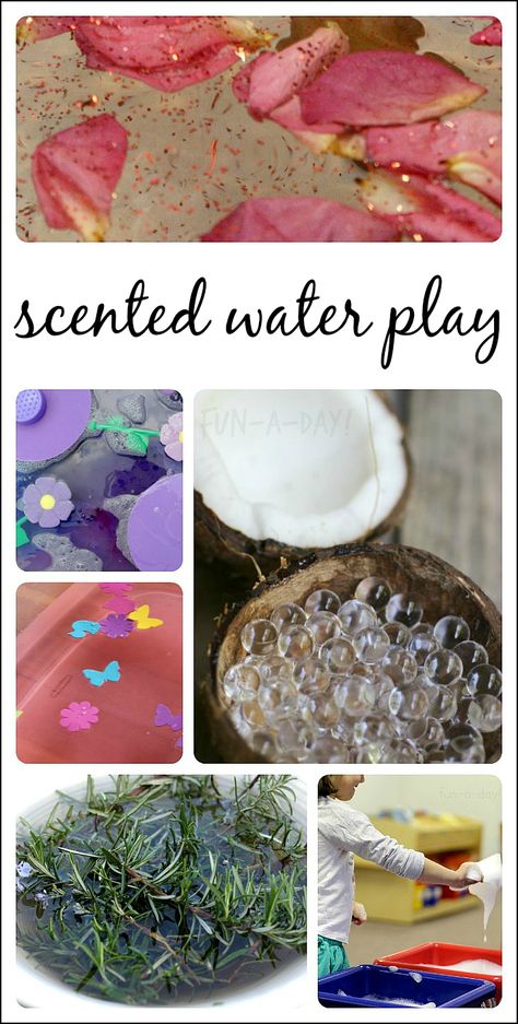 Fun ideas for adding the sense of smell into water play sensory bins! Smell Activities, Water Activities For Kids, Water Play Activities, Sensory Water, 5 Senses Activities, Senses Preschool, Sensory Tub, Senses Activities, Eyfs Activities