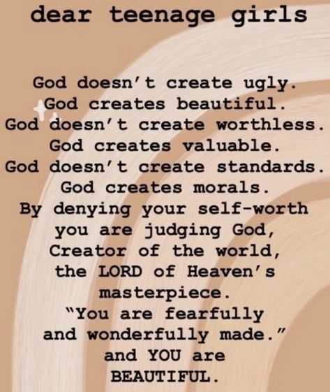 God Says You Are Beautiful, God Says You Are Enough, God Says You Are, Jesus Died On The Cross, Words Of Strength, Remember God, You're Perfect, Christian Values, Girl God