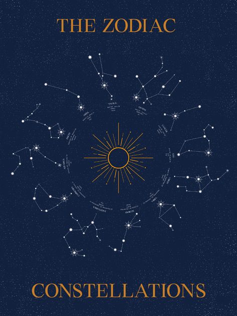 The Zodiac Constellations | Poster Design on Behance Constellations Poster, Poster Design Illustration, Constellation Poster, Aquarius And Scorpio, 12 Cung Hoàng Đạo, Sagittarius Constellation, Leo And Aquarius, Astronomy Poster, Pisces And Aquarius