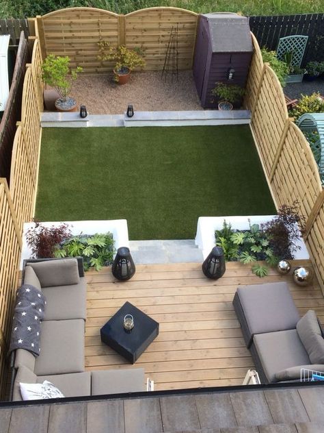 Moderne Have, Terrace Garden Ideas, Backyard Garden Landscape, Back Garden Design, Small Backyard Gardens, Landscape Designs, Outdoor Gardens Design, Backyard Garden Design, Deck Garden