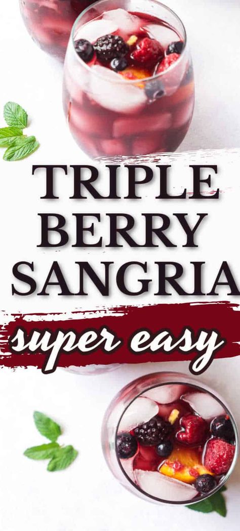 Sangria Vodka Recipe, Brandy Sangria, Red Sangria Recipes, Easy Sangria Recipes, Berry Sangria, Red Wine Sangria, Sangria Recipe, Frozen Berries, Red Sangria