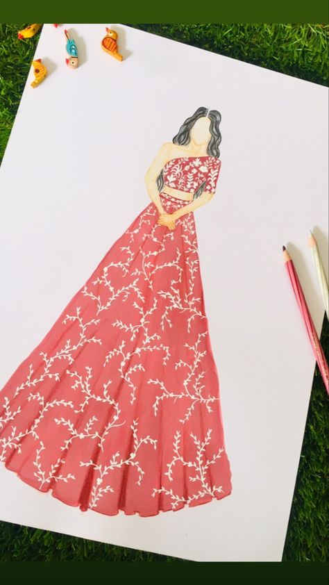 #lehenga #fashion #illustration #fashionillustrator #indianfashion #sketch #weddinglehenga #art #artist #design #designerwear #designerblouses #fashionlife Lehnga Illustration Sketch, Lehenga Illustration Sketch, Lehenga Fashion Illustration, Dreamy Lehenga, Fashion Illustration Indian, Lehenga Illustration, Illustration Indian, Color Wheel Art, Art Fashion Design