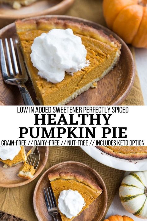 Coconut Flour Crust, Paleo Fall Recipes, Coconut Flour Pie Crust, Paleo Holiday Recipes, Paleo Pie, Healthy Pumpkin Pie Recipe, Healthy Pumpkin Pie, Dairy Free Pumpkin Pie, Healthy Pie Recipes