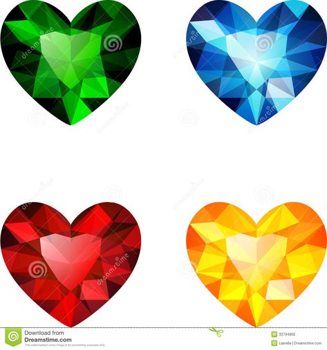 The Set Of Four Colorful Diamond Hearts Stock Vector - Illustration of romance, holiday: 33794860 Diamond Illustration, Jewel Tattoo, Diamond Tattoos, Fancy Jewellery Designs, Design Objects, Yellow Jewelry, White Illustration, Yellow Heart, Heart Diamond