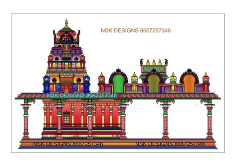 Temple Drawing Indian, Temple Art Drawing, Temple Drawing Indian Simple, Temple Plan, Temple Flower, Drawing Indian, Temple Painting, Temple Wall Art, Game Level Design