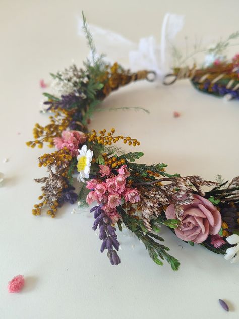 Woodland Flower Wreath Meadowy Flower Wreath Boho Wedding Summer Wedding Cottagecore Magaela Bridal Hair Flower Bridal Crown Fairy Design - Etsy Bride Flower Crown, Boho Wedding Summer, Wedding Cottagecore, Floral Headband Wedding, Crown Fairy, Bridal Hair Flower, Fairy Design, Floral Tiara, Woodland Flowers