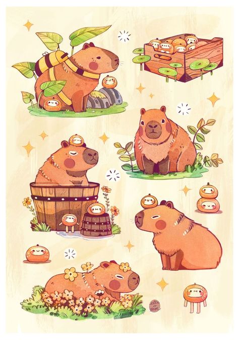 Ellie Vs Bear, Posca Art, Animal Drawing, Cute Animal Drawings Kawaii, Dessin Adorable, Cute Little Drawings, Cute Animal Drawings, Kawaii Art, Print Artist