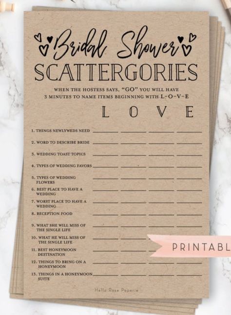 Virtual Bridal Shower Games, Country Themed Bridal Shower Ideas, Black Bridal Shower Ideas, Fun Bridal Shower Themes, Rustic Bridal Shower Games, Fun Bridal Shower Games, Bridal Shower Planning, Wedding Showers, Printable Bridal Shower Games