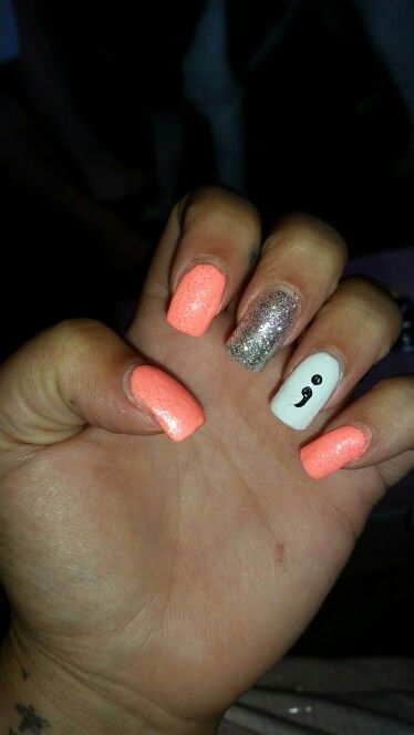 Semi colon nails different colors though Semi Colon Nail Design, Nails Different Colors, Bed Of Nails, Fingernail Art, Semi Colon, July Nails, Dope Nails, Love Nails, Nails Nails