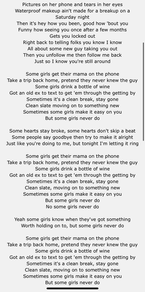 #JamesonRodgers #SomeGirls #Lyrics #Country #CountryMusic #Music #Heartbreak #Song Country Heartbreak, Lyrics Country, Luke Bryan Quotes, Western Wallpaper, Country Girl Problems, Country Song Quotes, The Band Perry, Fake Smile Quotes, Country Lyrics