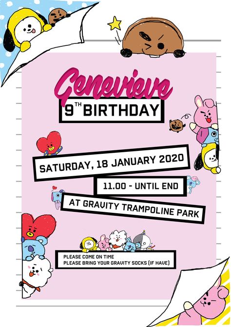 Kpop Birthday Invitation, Bts Invitation Card, Bts Party, Kpop Birthday, Bday Themes, Bts Happy Birthday, Invitation Card Birthday, Invitations Ideas, Bday Invitations