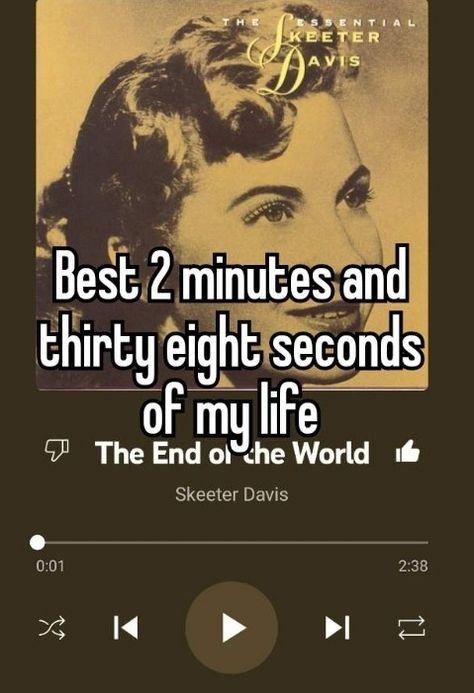 Skeeter Davis, Female Hysteria, Music Nerd, Song Suggestions, Mazzy Star, Song Recommendations, Music Recommendations, The End Of The World, Song Artists