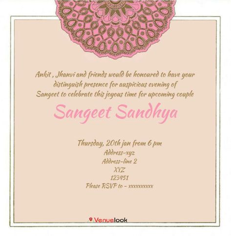 Invite Your Guests For Sangeet Ceremony With Beautifully Crafted E-Invitation Sangeet Ceremony Invitation, Sangeet Card, Sangeet Night, Sangeet Ceremony, E Invitation, Ceremony Invitation, Digital Invitations Wedding, E Invite, Yellow Theme