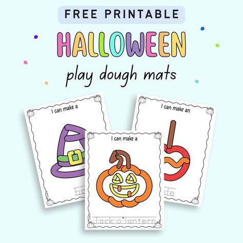 Free Printable Halloween Play Dough Mats Play Dough Worksheets, Halloween Play Dough Mats, Free Printable Halloween Activities, Play Dough Mats Free Printables, Halloween Playdough Mats, Halloween Play Dough, Marker Coloring Pages, Play Dough Crafts, Homeroom Mom