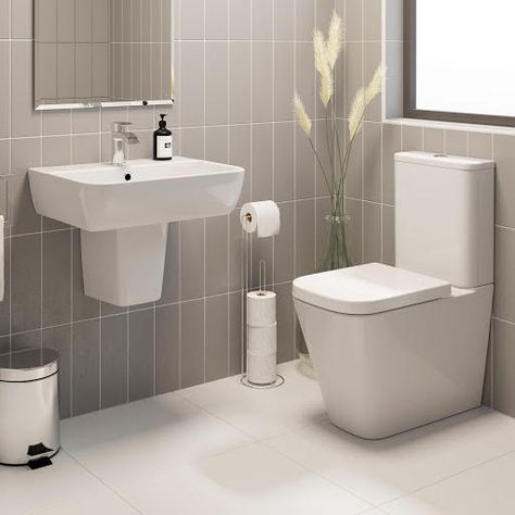 Space Saving Toilet, Cloakroom Suites, Toilet Basin, Luxury Toilet, Pedestal Basin, Pedestal Sink, Bathroom Suite, Toilet Design, Basin Mixer Taps