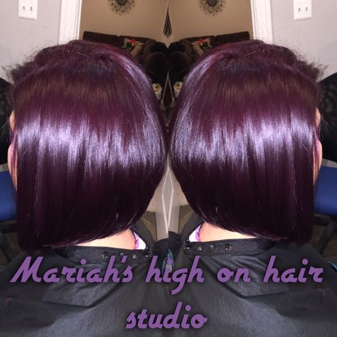 Violet hair Amethyst Highlights, Glossy Plum Hair, Adore Rich Eggplant Hair Color, Aveda Purple Hair, Vibrant Violet Hair, Violet Hair, Hair Studio, Violet, Long Hair Styles