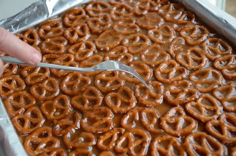 tasty tuesday: toffee pretzel bark Toffee Pretzel Bark, Chocolate Toffee Pretzel Bark, Pretzel Toffee Bark, Pretzel Bark Recipes, Pretzel Bark, Toffee Bark, Pretzel Toffee, Chocolate Caramel Pretzels, Tasty Tuesday