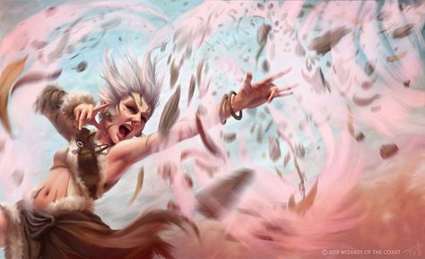 pablofernandezartwrk./DnD-Debris-Spray Wind Magic, Types Of Magic, Modern Portraits, Digital Art Gallery, People Illustration, Arte Fantasy, Magic Art, Wizards Of The Coast, Fantasy Rpg