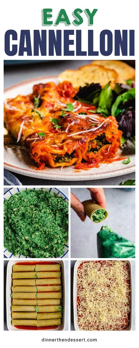 Stuffed Cannelloni Ricotta Spinach, Spinach Cannelloni, Ricotta Cannelloni, Manicotti Pasta, Spinach Filling, Slow Cooker Appetizers, Cannelloni Recipes, Cheesy Spinach, Stuffed Pasta