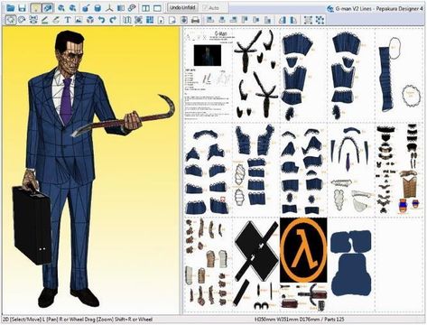 PAPERMAU: Half Life - G-Man - The Interdimensional Bureaucrat Paper Model by MrBlueZcreen Half Life Art, Valve Games, Half Man, Half Life, G Man, Paper Model, Diy Crafts To Do, Game Inspiration, Team Fortress