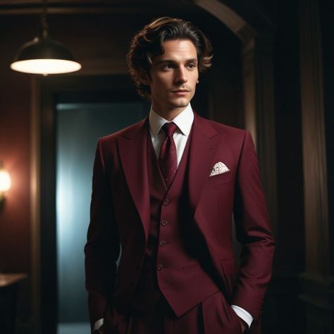 Burgundy Suit Men, 3 Piece Suits For Men, Trending Suits, Red Tux, Gentleman Suit, Suits Formal, Burgundy Suit, Tailored Suit, Korean Casual Outfits