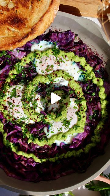 Nasim Lahbichi on Instagram: "I want y’all to at more cabbage (with eggs), your wallet will thank you. Here’s how <3 (RECIPE BELOW ⬇️)

Every march, I become OBSESSED with cabbage considering it’s one of the only vibrant produce available for the next 2 months. And when fresh produce is slim and barren like emotionally intelligent men, cabbages are one of my favorite ways to inject some vibrancy and fun into my diet.

It also happens to be incredibly nutritious, affordable, and delicious. Add some eggs for shakshuka vibes and this is a one-pot meal you can make while you still have the spins

Here’s how to make it:
1/2 head of red cabbage, thinly sliced (root removed)
3 tbsp olive oil
1/2 red onion, thinly sliced
2 garlic cloves, minced
1/2 tsp cinnamon
1/2 tsp garlic powder
1/2 tsp ginger Cabbage With Eggs, Intelligent Men, Emotionally Intelligent, Cabbages, Red Cabbage, Fresh Produce, One Pot Meals, 2 Months, Red Onion