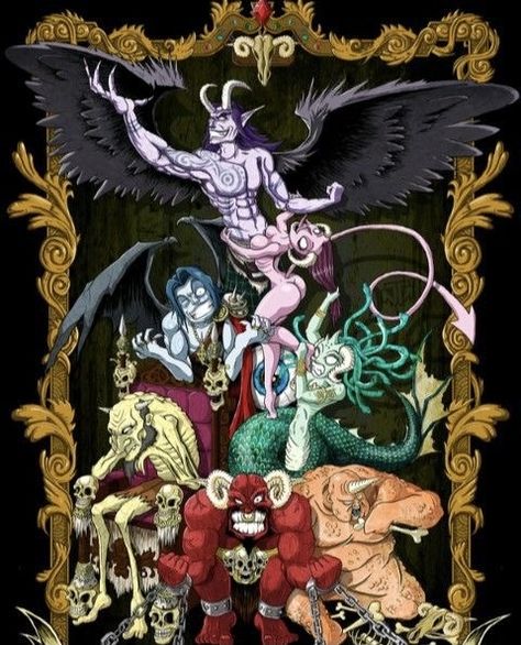 7 Deadly Sins Tattoo, Seven Deadly Sins Tattoo, The 7 Deadly Sins, Sloth Art, Fantasy Demon, 7 Sins, Bull Tattoos, Japanese Art Prints, 7 Deadly Sins