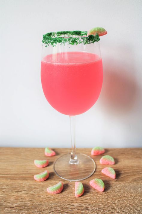 Sour Patch Watermelons Vodka Slushie Recipe with Photos | POPSUGAR Food Sour Watermelon Cocktail, Sour Patch Cocktail, Watermelon Vodka Recipes, Watermelon Sour Patch, Sour Candy Recipe, Watermelon Slush, Sour Patch Watermelon, Bartender Recipes, Watermelon Patch