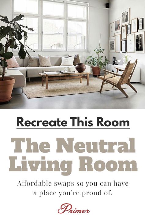 The Neutral Living Room - Apartment Inspiration for men Neutral Living Room Ideas, Earthy Living Room, Cream Living Rooms, Living Room Decor Neutral, Living Room Decor Inspiration, Pink Living Room, Living Room Organization, Neutral Living Room, White Living Room