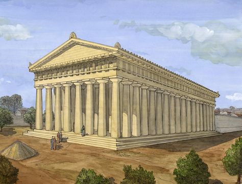 Temple Of Zeus, Medieval Cities, Ancient Roman Architecture, Ancient Greek City, Michel De Montaigne, Landscape Architecture Drawing, Architecture Drawing Plan, Historical Illustration, English Country Decor