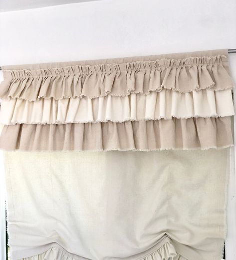 Excited to share this item from my #etsy shop: Custom Window Valance,Valance Multi Ruffles,Cafe Curtains,Drapes,Farmhouse curtain,Kitchen Valance,Boho Curtains,French Country,Cottage #bathroomcurtains #panelswithruffles #ecocurtains #farmhousedrapes #rusticcurtainspane #doorpanels #doorcurtains #nurserycurtains #kitchencurtains Farmhouse Curtains Kitchen, Custom Farmhouse Table, Lace Bedspread, French Country Bedding, Chic Curtains, Farmhouse Napkins, Curtain Inspiration, Curtain Kitchen, Ruffle Curtains