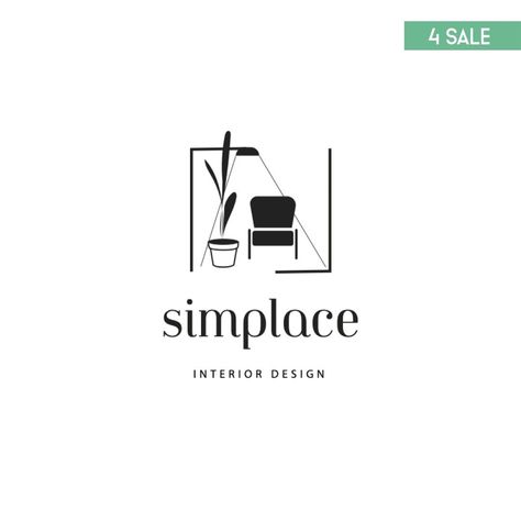 Minimal logo design for interior designer Interior Firm Logo, Logo For Interior Designer, Interior Design Logo Ideas, Interior Decor Logo, Interior Design Logos, Interior Logo Design, Interior Design Logo Inspiration, Office Hub, Room Logo