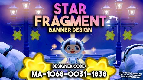 You can hang star fragments from the streetlight with banner item! Infinity Pool Design, Star Fragment, Animal Crossing Custom Designs, Acnh Designs, Hanging Stars, Pool Design, Street Lamp, Animal Crossing Qr, Designs Patterns