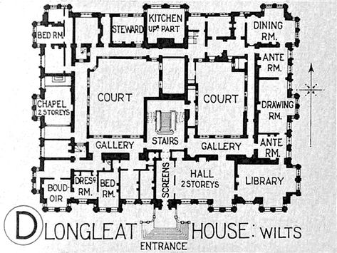 Longleat house Mansion Floor Plan Sims, Country Estate Floor Plans, English Manor Houses Country Estate, Estate Floor Plans, House Plans Luxury, Houses Country, Mansion Plans, House Mansion, Stair Gallery