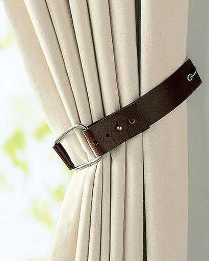 15 Creative Reuse and Recycle Ideas for Interior Decorating Cheap Window Treatments, Diy Bangle Bracelets, Leather Jewelry Diy, Living Room Curtains, Diy Jewelry Holder, Raw Leather, Diy Jewelry Unique, Leather Tie, Room Curtains