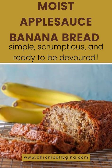 Dive into a world of flavor with our Extraordinary Applesauce Banana Bread! Moist, spiced, and made with love – your taste buds will thank you! Breads With Applesauce, Banana Applesauce Bread Recipe, Banana Apple Sauce Bread, Banana Bread Recipe With Applesauce Apple Sauce, Banana Applesauce Cake, Banana Bread Apple Sauce Recipe, Banana Bread Using Applesauce, Applesauce Banana Bread Recipe, Sugarless Banana Bread