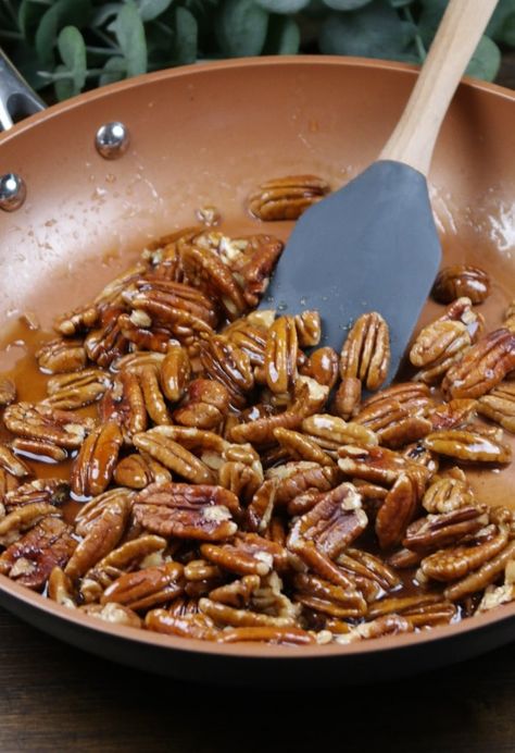 Glazed Nuts Recipe Maple Syrup, Maple Glazed Pecans Recipe, Maple Glazed Pecans, Pecan Glaze Recipe, Glazed Nuts Recipe, Glazed Pecans Recipe, 1905 Salad Recipe, 1905 Salad, Pecan Glaze