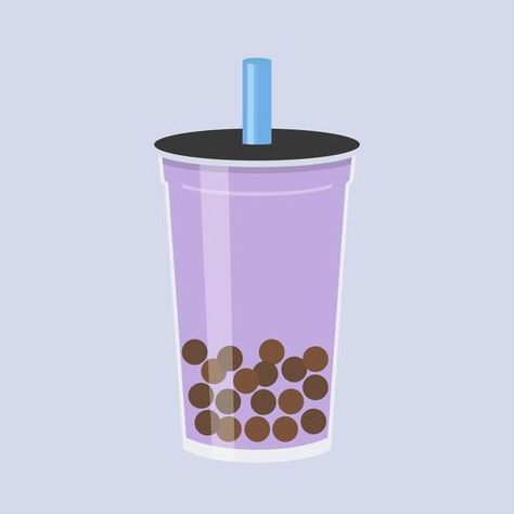 Bubble Tea Pearls, Taro Bubble Tea, Tea Vector, Taro Boba, Bubble Tea Flavors, Pearl Milk Tea, Watch Wallpapers, Tea Illustration, Boba Drink