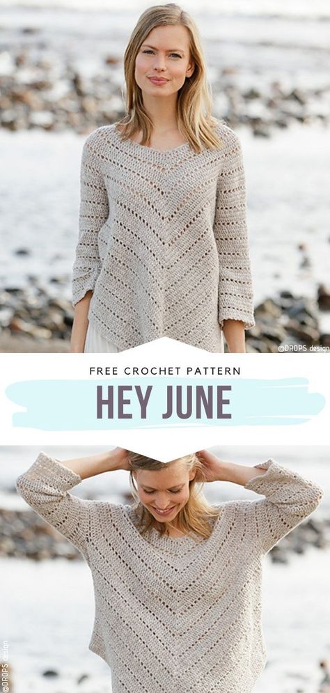 Creamy Beige Pullovers Free Crochet Patterns Styles For Size 12 Women Outfit, Linen Stitch Crochet Sweater Pattern, Crochet Pullover Pattern, Hey June, Crochet Sweater Free, Chic Crochet, Crochet Jumper, Crochet Sweater Pattern Free, Sweater Patterns