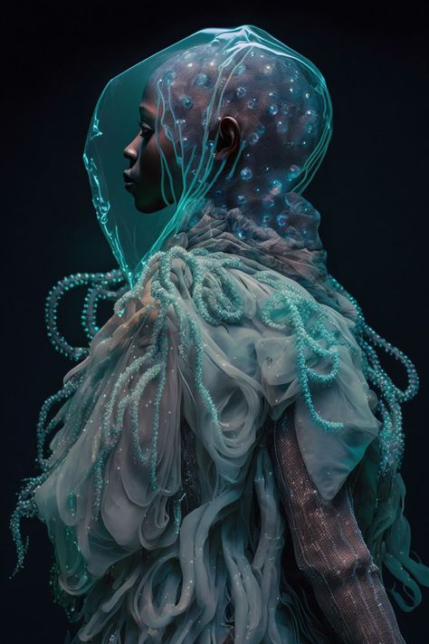 Mullet Hairstyle Women Black, Mullet Hairstyle Women, Iris Van Herpen, Mermaid Aesthetic, Hairstyle Women, Arte Inspo, A Level Art, Mullet Hairstyle, 영감을 주는 캐릭터