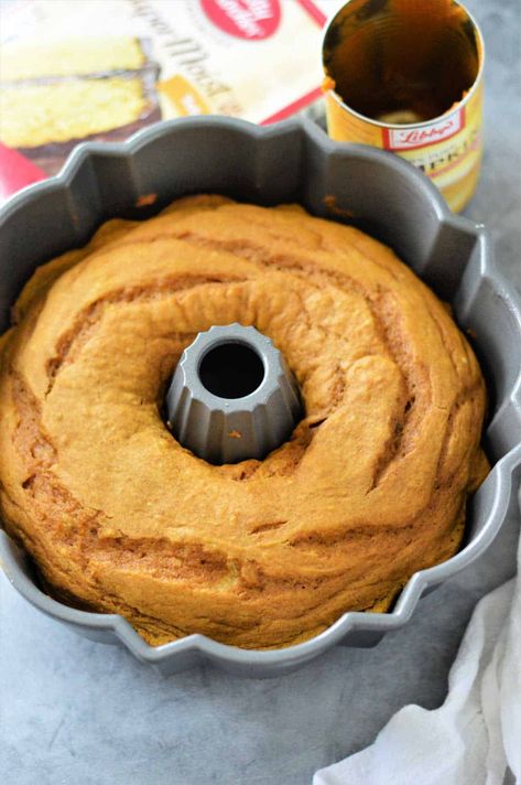 3 ingredient pumpkin bundt cake with cake mix and cream cheese frosting is here!! Easiest pumpkin cake for dessert in the Fall months. Spice Cake Mix And Pumpkin Bundt, Easy Pumpkin Bundt Cake, 3 Ingredient Pumpkin Cake, Bundt Cake Recipes Fall, 3 Ingredient Pumpkin Spice Cake, Small Pumpkin Cake, Pumpkin Bunt Cakes From Scratch, Bunt Cake Recipes Easy Mini, Fall Bundt Cake Recipes Easy