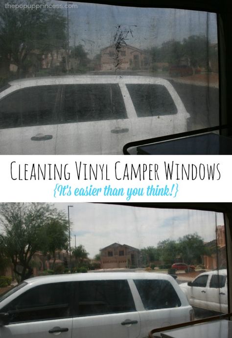 Cleaning {& Protecting} Your Vinyl Camper Windows.  Get those vinyl windows on your pop up trailer crystal clear again. Tent Trailer Camping, Pop Up Princess, Pop Up Tent Trailer, Camper Windows, Camper Maintenance, Pop Up Trailer, Vinyl Windows, Camping Camper, Tent Trailer