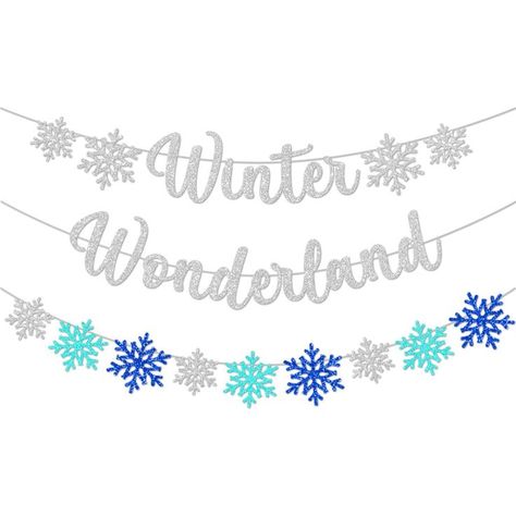 3Pcs Winter Wonderland Banners, Glittery Snowflake Banner Christmas Decorations Banners Winter Holiday Garland Photo Props Banner for Party Home Decorations Winter Wonderland-party, Snowflake Banner, Banner For Party, Tailgate Decorations, Silver Garland, Christmas Snowflakes Decorations, Engagement Banner, Winter Wonderland Decorations, Holiday Garland