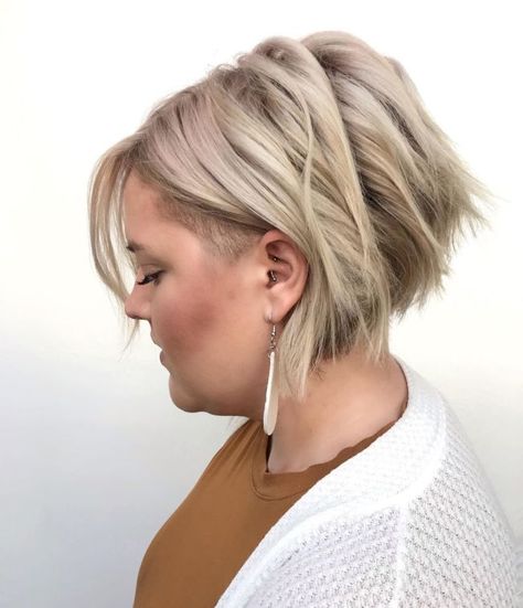 Pixie Haircut for Double Chins Hairstyles For Fat Faces Plus Size, Plus Size Hairstyles Double Chin, Double Chin Hairstyles, Plus Size Hairstyles, Hairstyles For Fat Faces, Short Shaggy Haircuts, Longer Pixie Haircut, Long Haircuts, Shaggy Haircuts